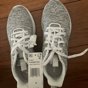 Adidas Gray White Sneakers Minimalist Design